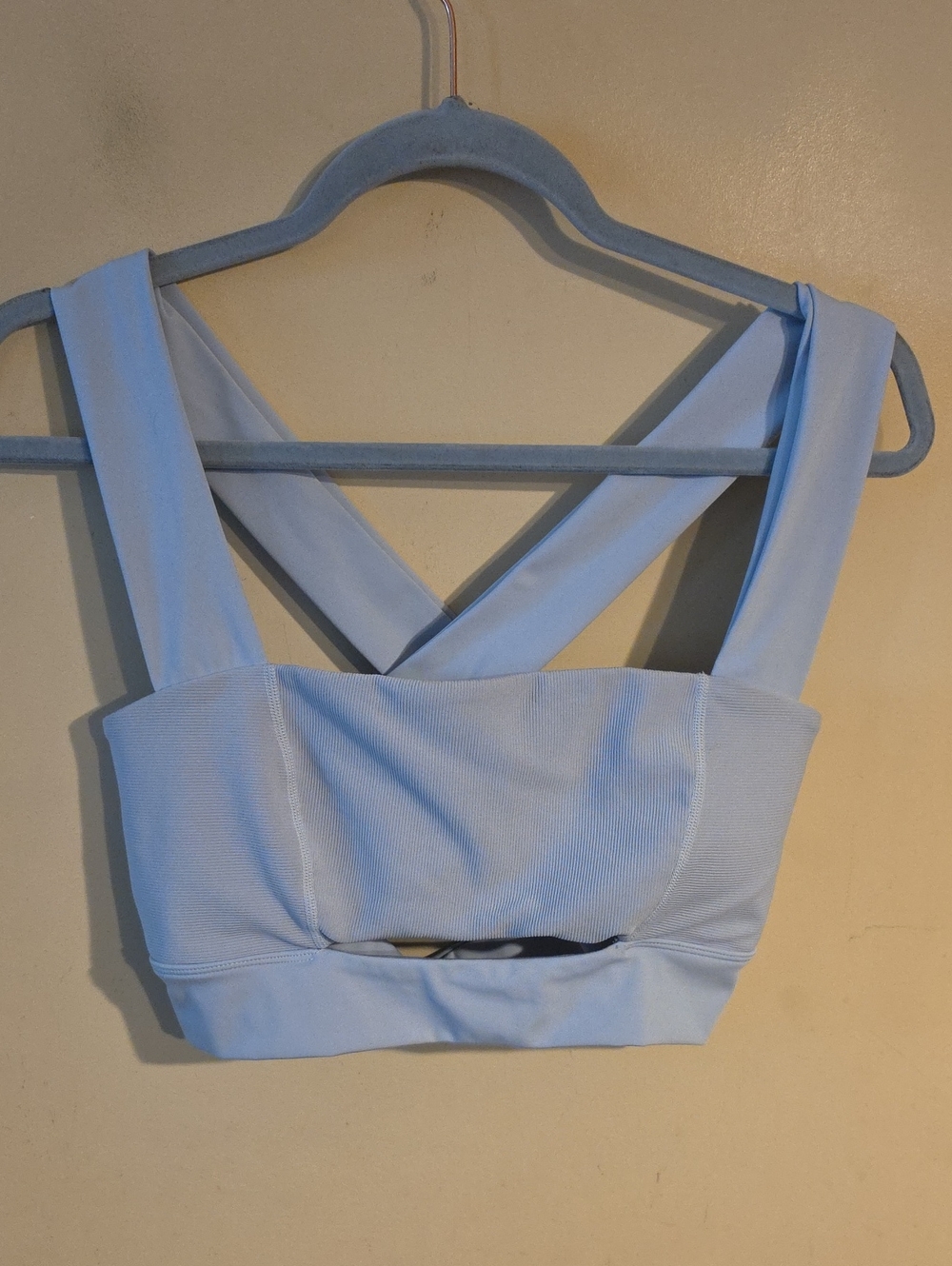 l*space Pale Blue Cross-Back Crop Top